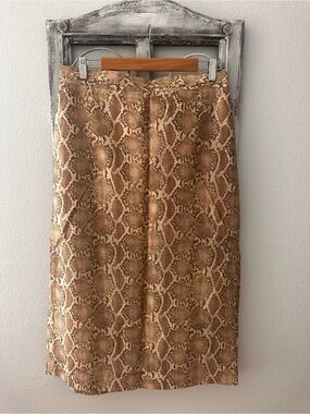 H&M Premium Collection - Women’s Snake Print Skirt in Beige and Brown